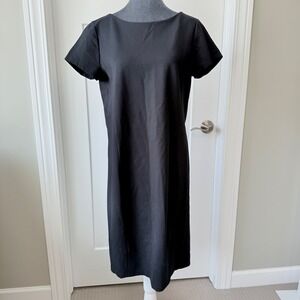 Lauren‎ Ralph Lauren Black Short Sleeve Bateau Neck Cap Sleeve Shift Dress Sz 12